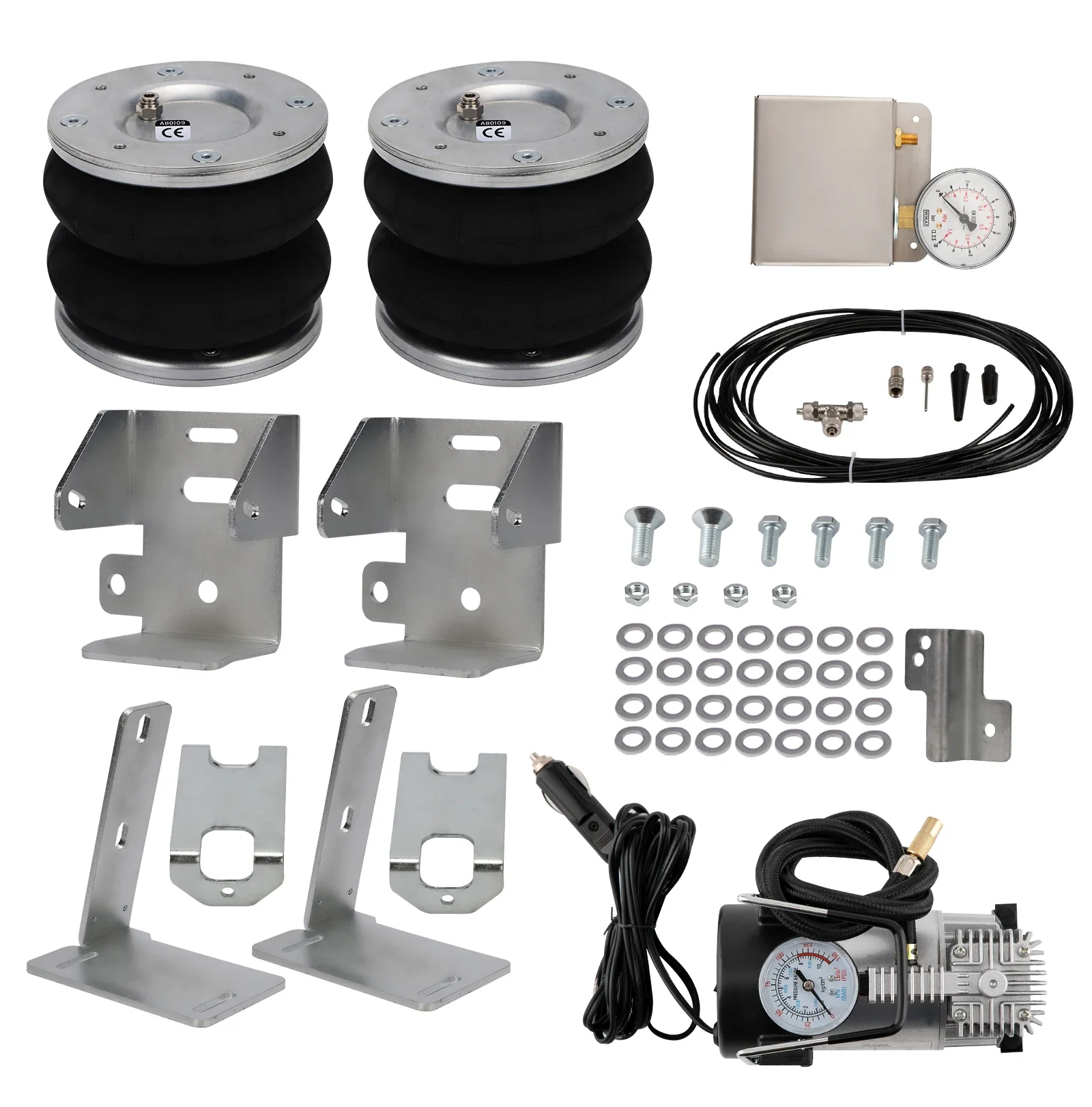 Air Suspension Bellows with Compressor Kit for Ford Transit 2001-2022, Heavy Load Air Spring Supporting Kit