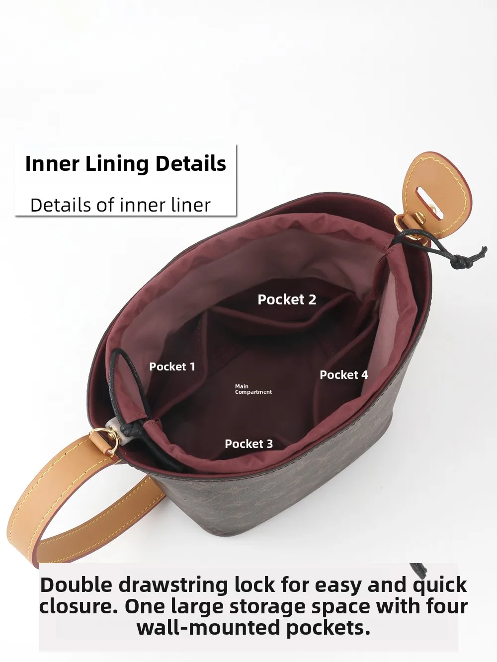 

Original Velvet Lightweight Dstring Storage Organizer Bag for LV All in BB Buet Bag Versatile Home Storage Accories
