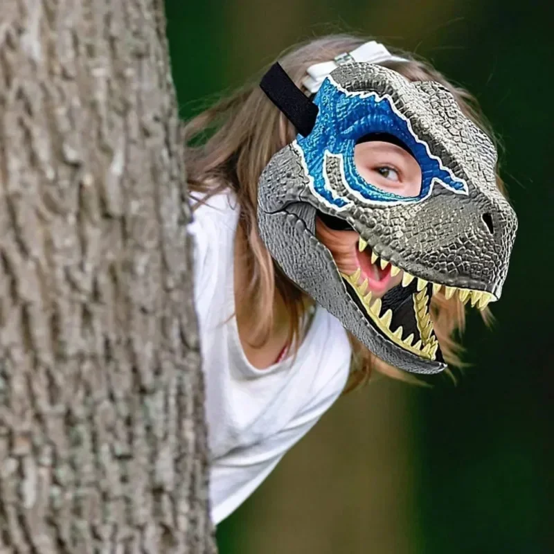 

Halloween Dragon Dinosaur Mask Open Mouth Latex Horror Dinosaur Headgear Dino Mask Party Cosplay Costume Scared Mask