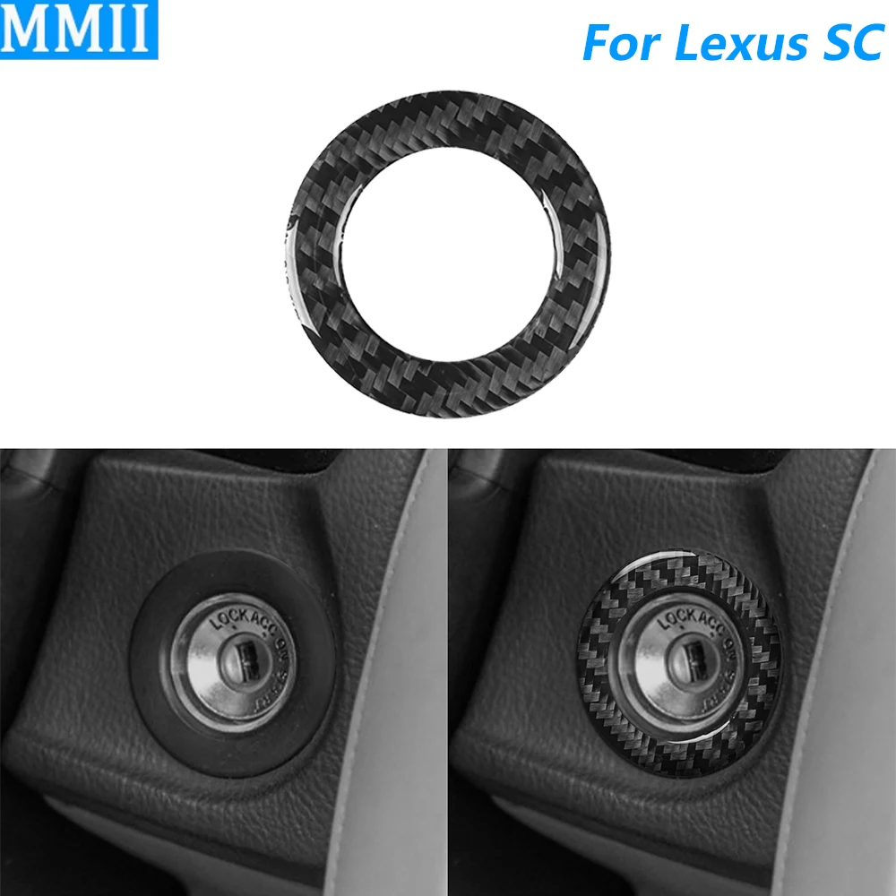For Lexus SC 430 Z40 2002-2010 Carbon Fiber Key-activated Ignition Switch Panel Cover Trim Car Accessories Decoration Sticker