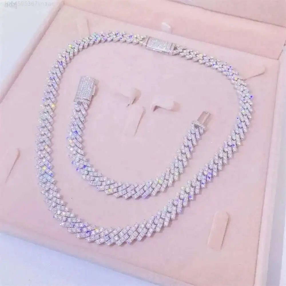 

Custom Hip Hop Bling S925 Sterling Silver Moissanite Cuban Necklace 8mm 20" Vvs Moissanite Cuban Link Necklace Cuban Chain