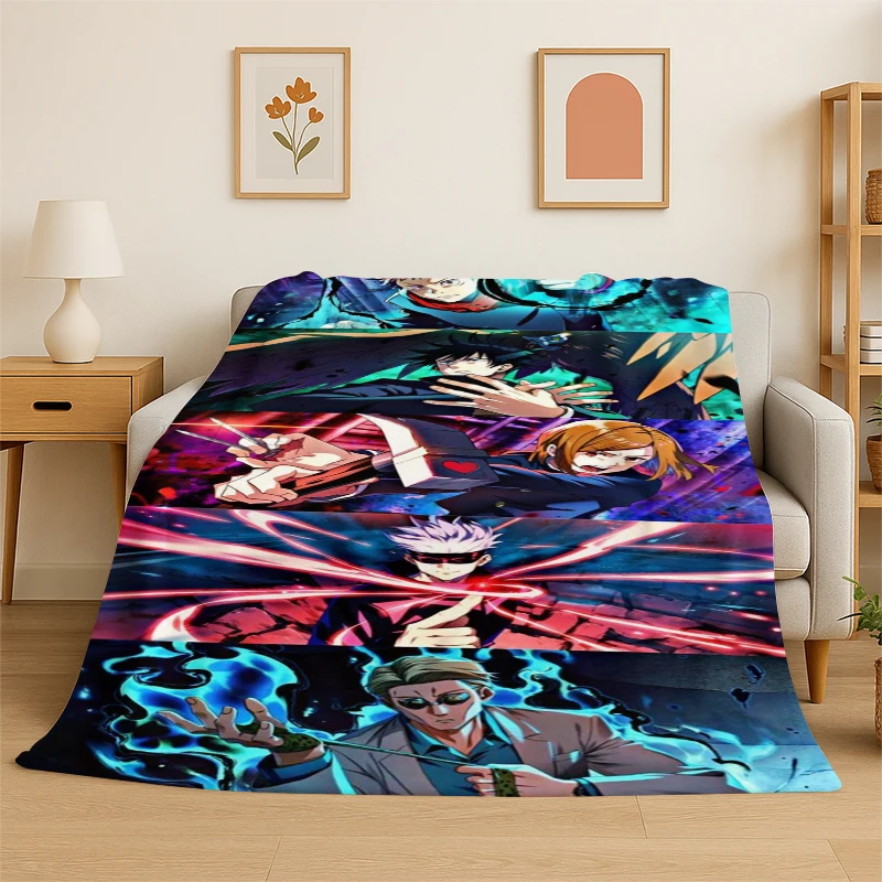 

Cartoon Jujutsu Kaisen Anime Itadori Yuj Flannel Blanket Soft Warm Throw Blanket for Bedroom Living Room Bed Travel Picnic Kid