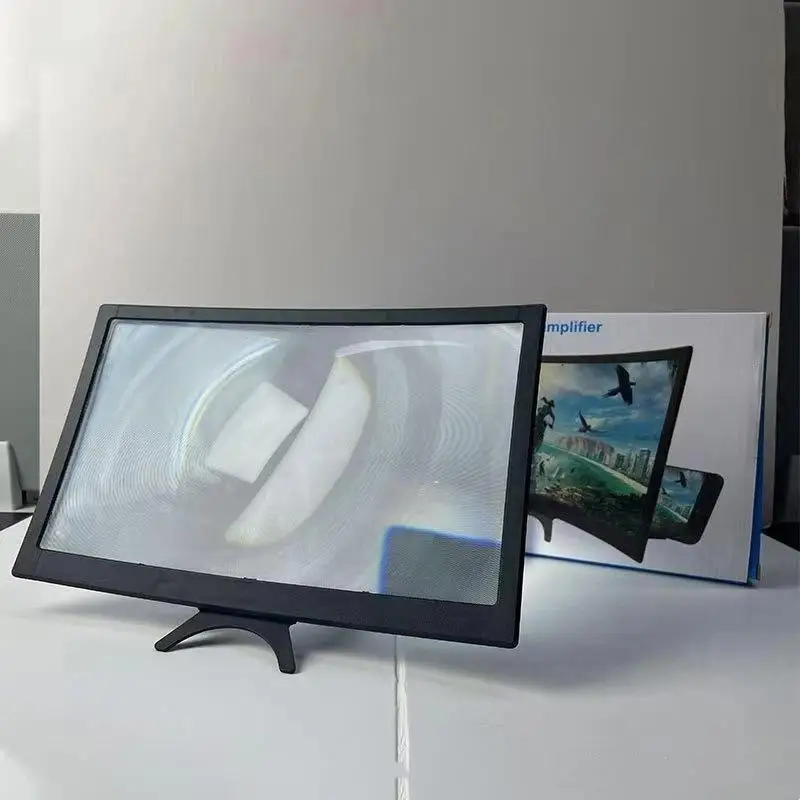 NEW SALE 12 inch 3D Cell Phone screen projector HD Expander Enlarge Curved Screen Magnifier Amplifier For Mobile Phone Video
