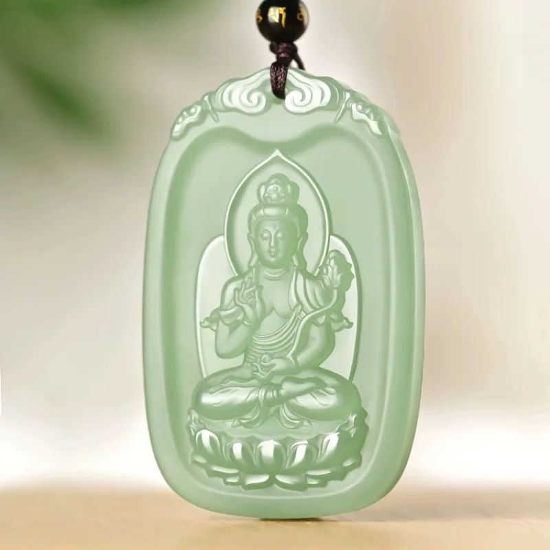 Hetian Jade Chinese Zodiac Patron Saint Pendant Eight Guardian Gods Guanyin Jade Necklace for Men and Women Gifts