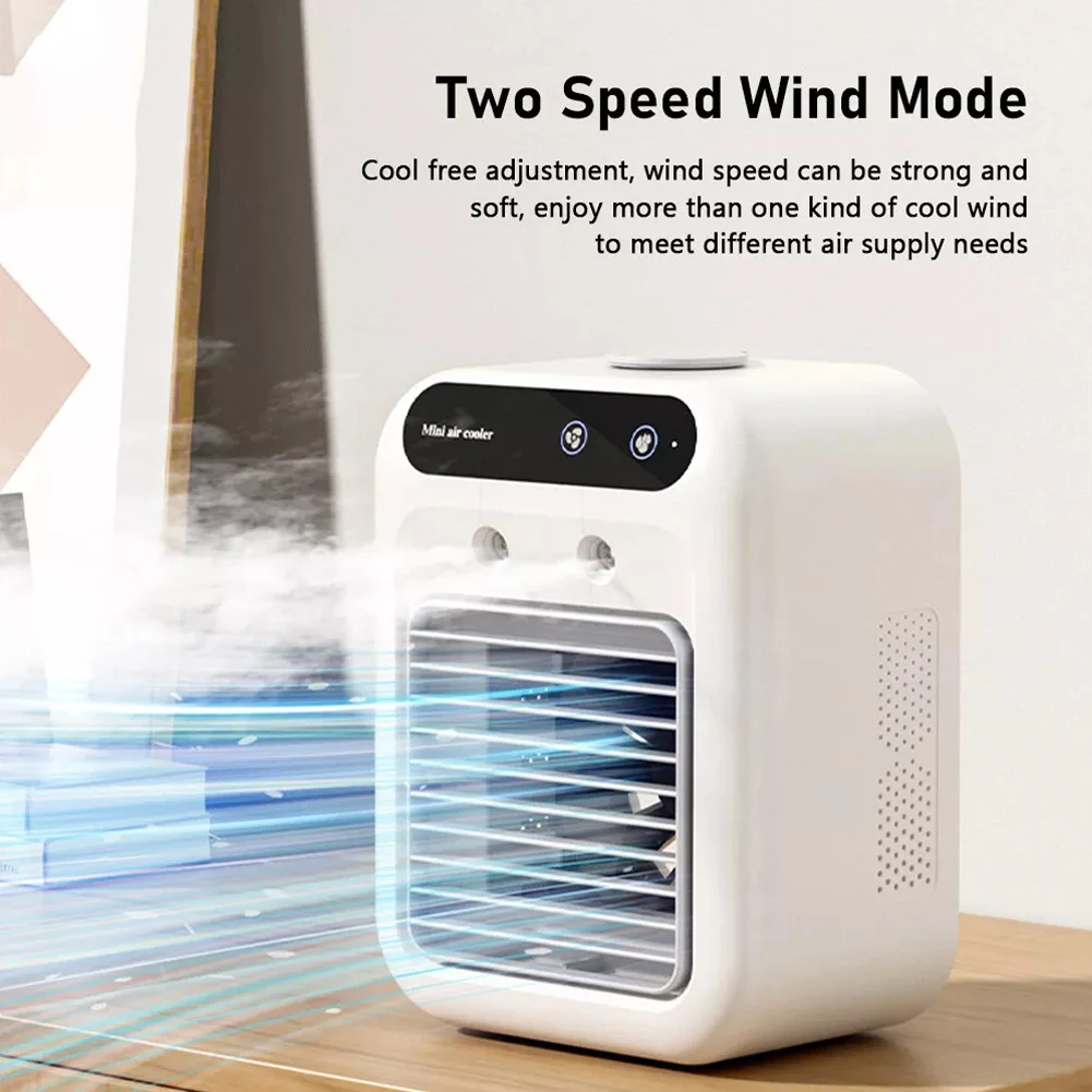 

USB Desktop Fan Water Tank Mini Air Cooler Portable Personal Cooling Device Lithium Battery Low Voltage Operation Fan