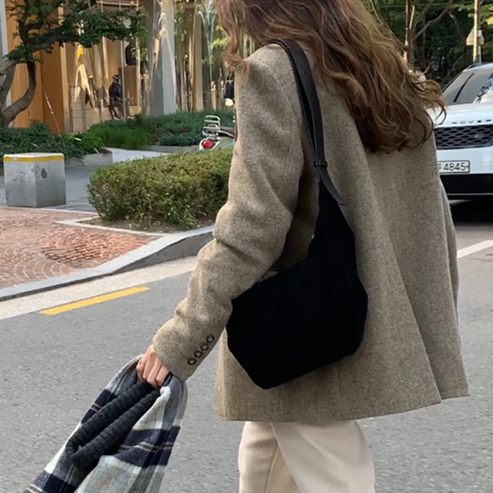 

Casual Large Men Underarm Bag Trendy Portable Matte PU Handbag Handle Solid Color Totes Shoulder Bags Unisex