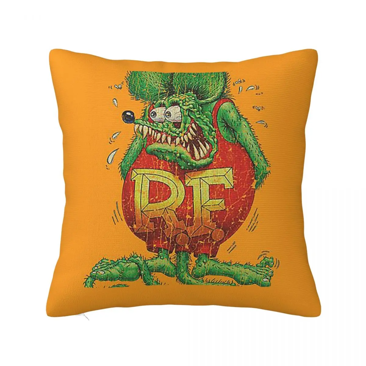 R.F. Classic 1963 Rat Fink Square Pillowcase Pillow Cover Polyester Cushion Zip Decorative Comfort Throw Pillow for Home Bedroom