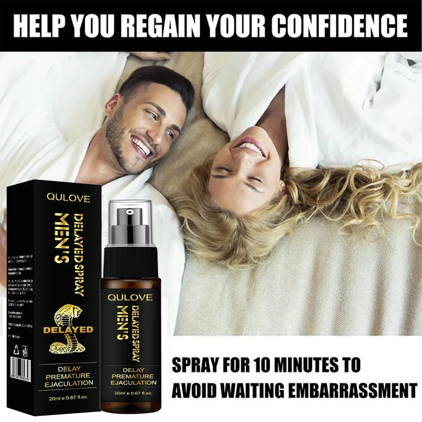 20ML Delay Spray for Men Anti Premature Ejaculation Male Prolong 60 Minutes Penis Enlargement Fast Erection Adult Sex Products