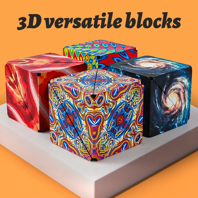 Cubo Magnético Anti-stress para Crianças, Puzzle 3D com Diversidade de Tampa Manual Magnético, Geométrico