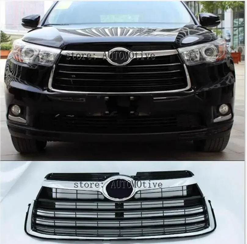 

Glossy Black For Toyota Highlander 2015 2016 2017 avant Grill Grille Chrome Honey Bumper Mesh Grille ,Front Car Grill Grills