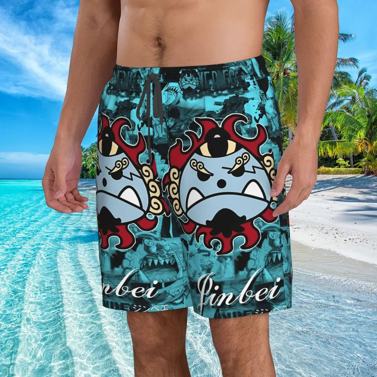 

Casual Shorts One Piece Jinbe Quick Dry Mens Beach Board Shorts Men Beach Shorts