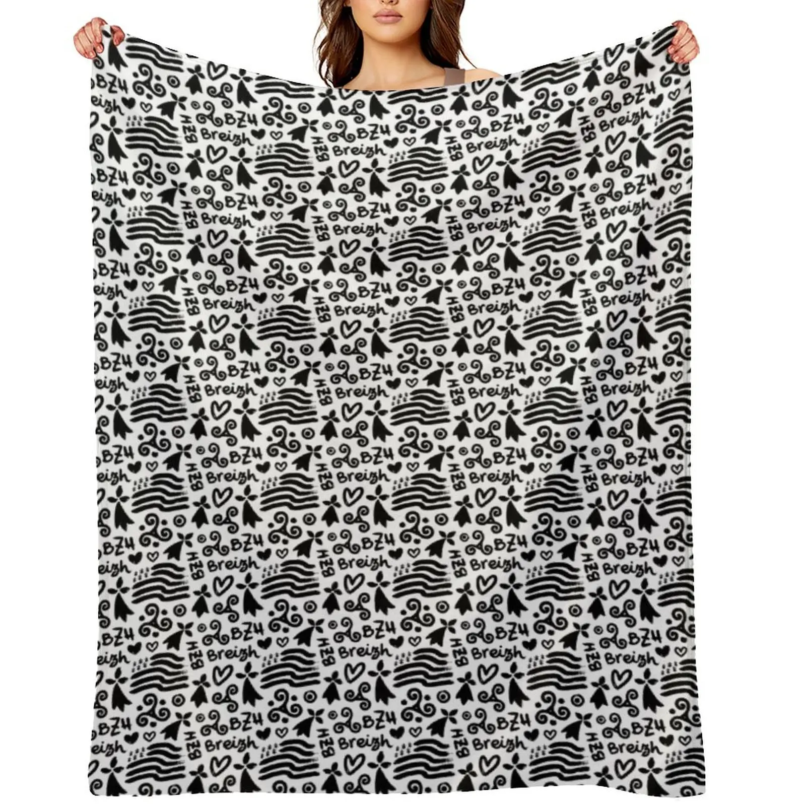 

Breizh symbols pattern Throw Blanket Winter beds Cute Soft Beds Stuffeds Blankets