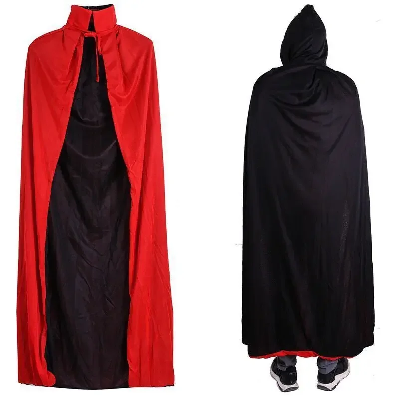 Adult Cape Cos Show Children's Magic Red Black Horror Reaper Vampire Costume Halloween Cape Black and Red Two Wear Cosplay