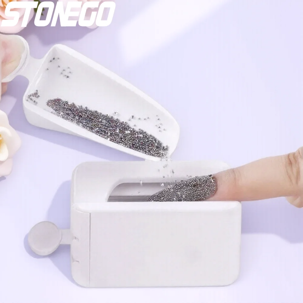 Portable Professional Nail Powder Recycling Box Nail Art Tray Magic Mirror Dipped Powder Glitter Set for Salon Home Use