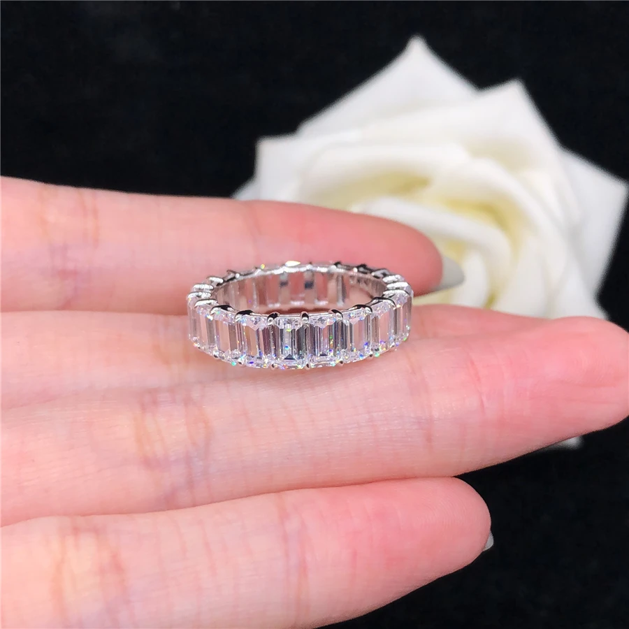 Solid Platinum PT950 Ring Real Diamond Engagement Wedding Band Ring D Color VVS1 Brilliant Love Promise Finger Ring For Girl