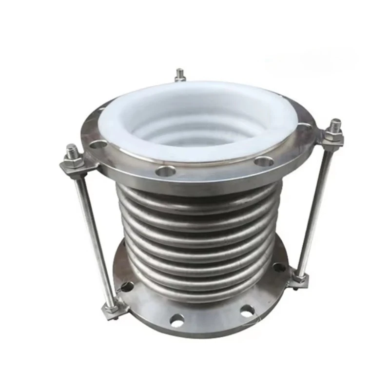 Stainless Steel PTFE Lined Flange Corrugated Compensator Reinforced Metal Bellows Expansion Joints for Chemical Industry