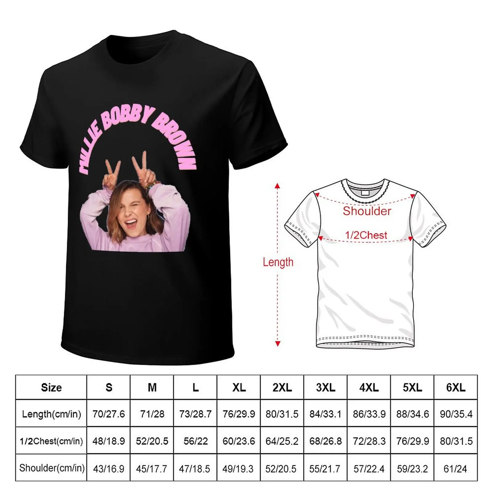 Millie Bobby Brown Sticker T-Shirt Lightweight Cooling Short Sleeve Tee