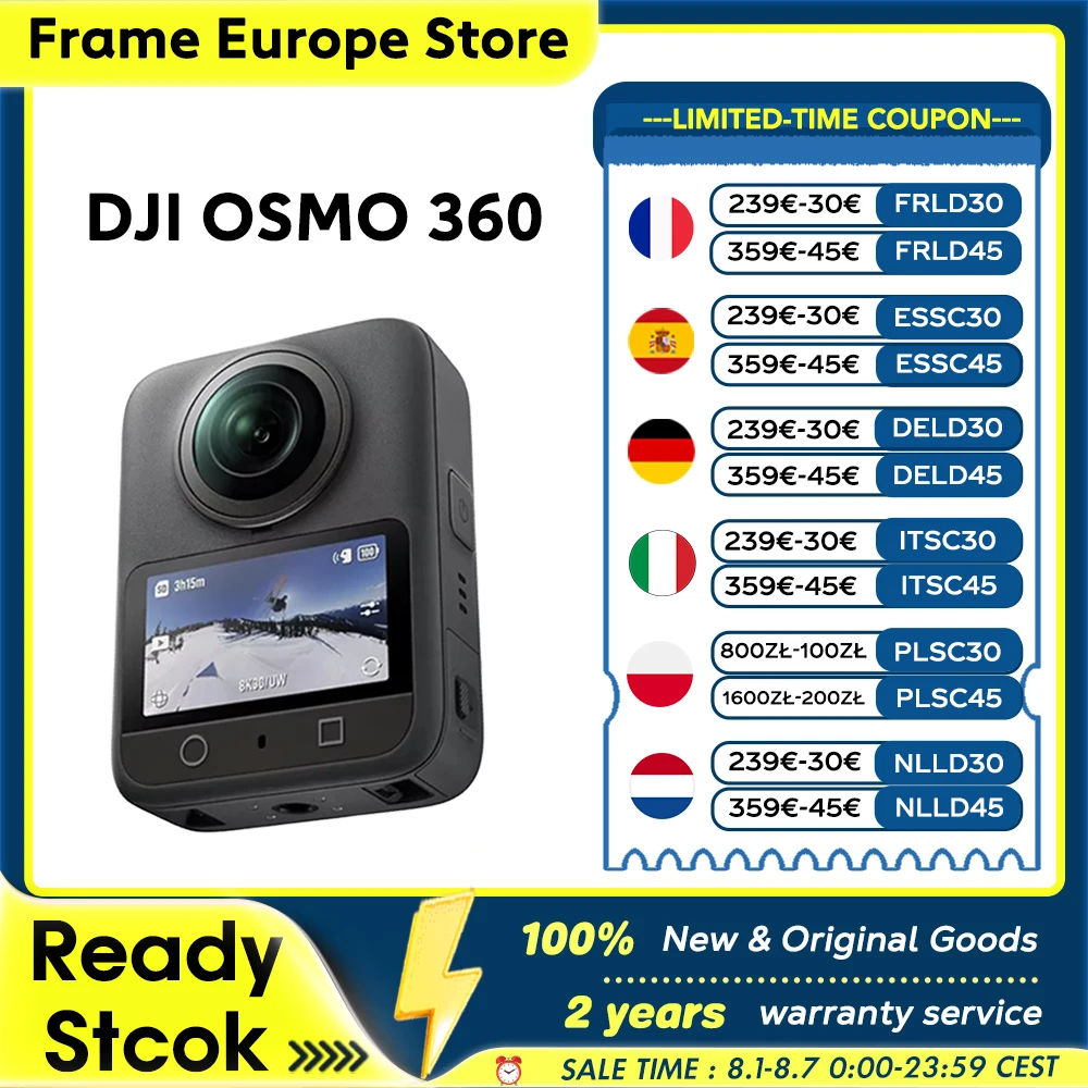 DJI OSMO 360 Standard Bundle, caméra 360° avec capteur 1 pouce °   Imaging 360 °   Vidéo en 8K Natif 360 °   Photo en 120MP, étanche, originale