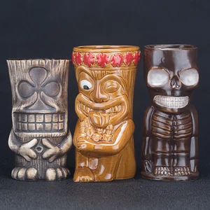 Hawaii Tiki Geramic Mug, Creative Cocktail Glass, Easter Island, Halloween Quà tặng cho quán bar 8 Cup Halloween bán hàng chính - 2