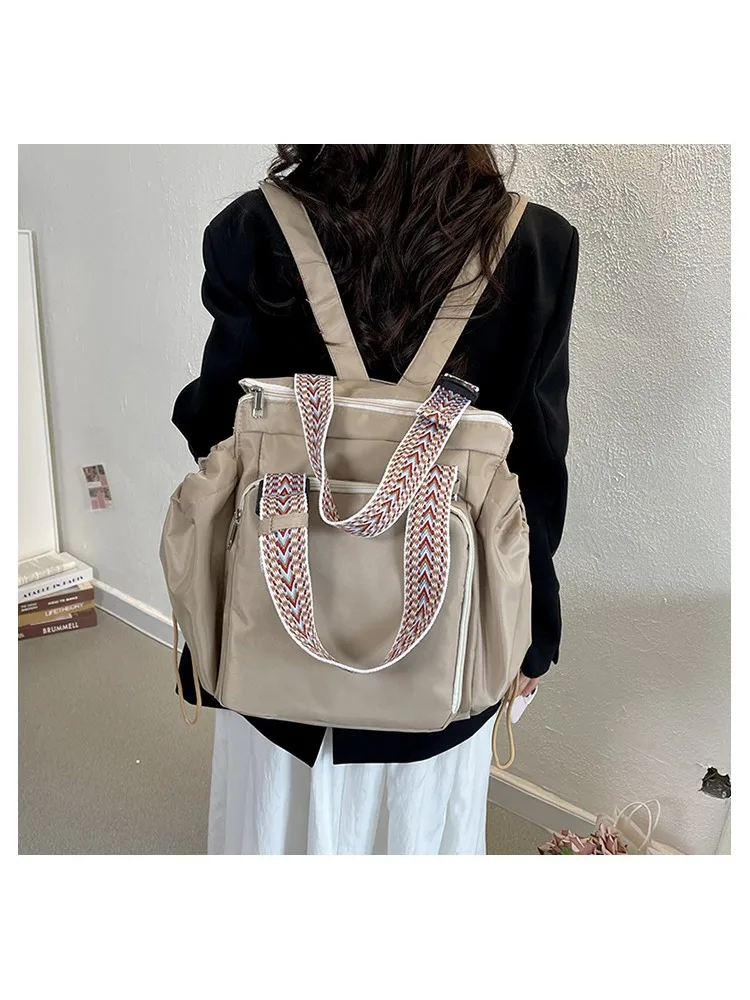 Nylon-Umhängetasche, einfarbig, modisch, vielseitig, tragbar, Mama-Tasche, große Kapazität, Reisetasche – Detail 15