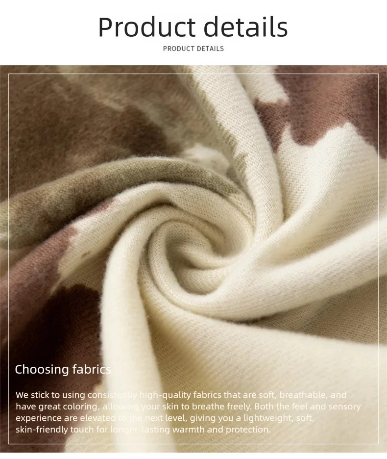 وشاح HeYe الجديد من الكشمير الصناعي المتدرج للنساء، شال أنيق مطبوع بشرابة للخريف والشتاء مع فيبي فاخر.