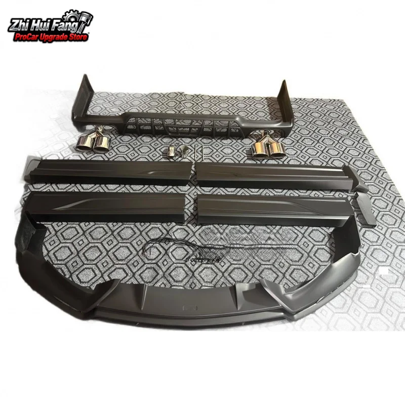 Suitable for Toyota Alphard Modified Wolf Flame Style Full Body Kit Front Rear Lip Door Panel Resin Material