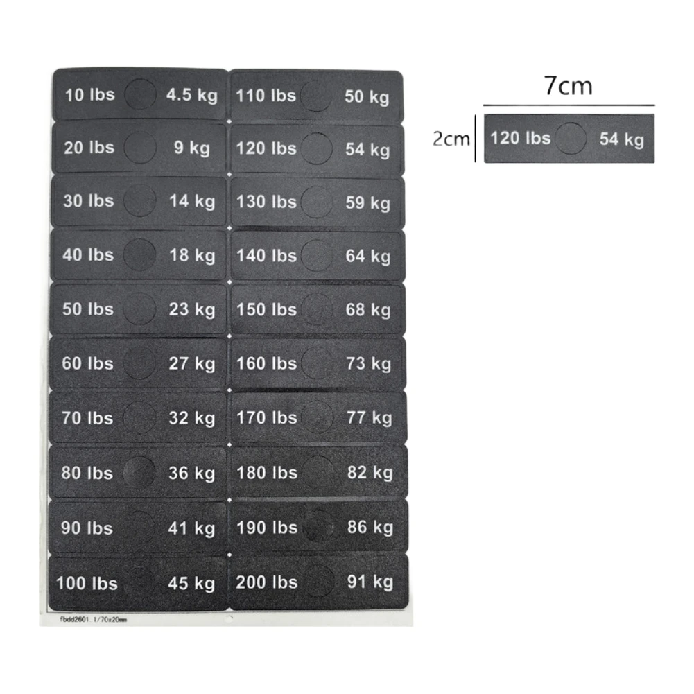 2pcs Fitness Weight Sticker Label Number 4.5kg To 91kg Gym Equipment Plate Stack Decal For Strength Training Machine Accessories