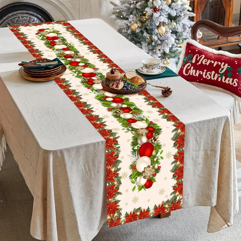 عيد الميلاد الكرة الجدول عداء عيد ميلاد سعيد زينة للمنزل 2025 عيد الميلاد غطاء الطاولة نافيداد نويل هدية السنة الجديدة مفرش المائدة