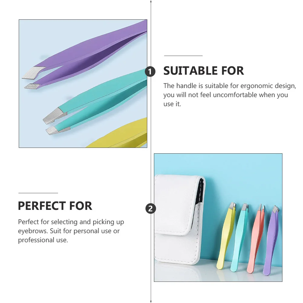 1 conjunto de pinças de sobrancelha coloridas, kit de corte de sobrancelha de aço inoxidável, clipe de tesoura de viagem compacto, modelador ergonômico durável