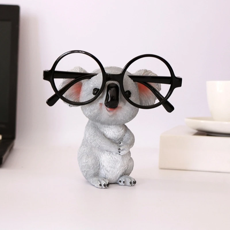 Koala Figurines Glasses Holder Resin Animal Statues Sunglasses Eyeglasses Pen Display Stand Desktop Ornament Home