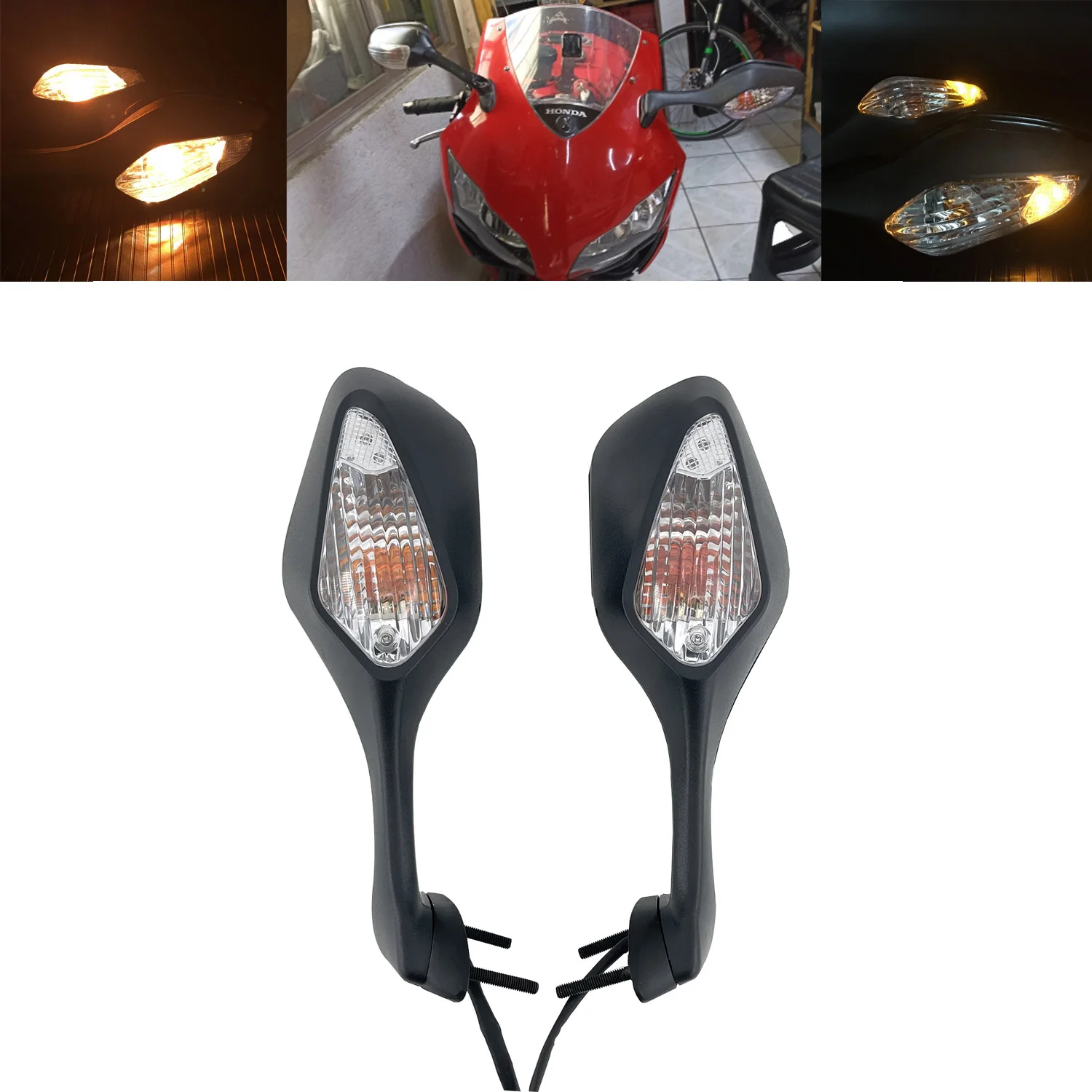 

Turn Signal Rearview Side Mirrors For Honda CBR1000RR CBR1000 RR 2008-2016