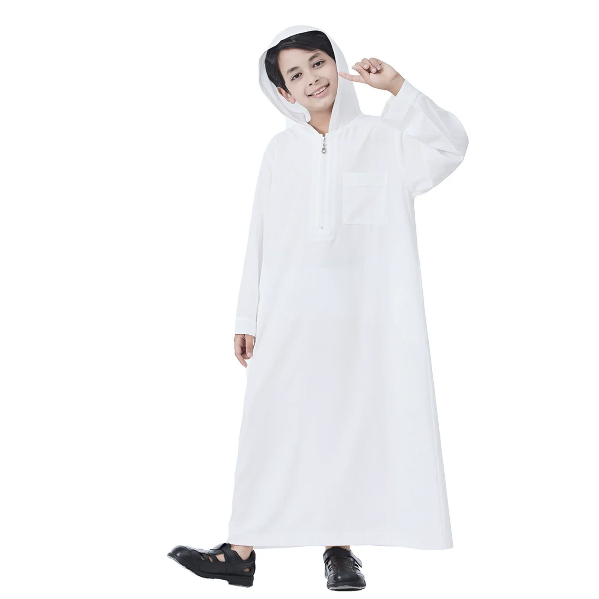 เด็กอิสลามแขนยาว Robe Ramadan Abaya มุสลิม Kaftan Eid ตุรกีเสื้อผ้าเด็ก Arabia ชาย Jubba Thobe ตะวันออกกลางชุด