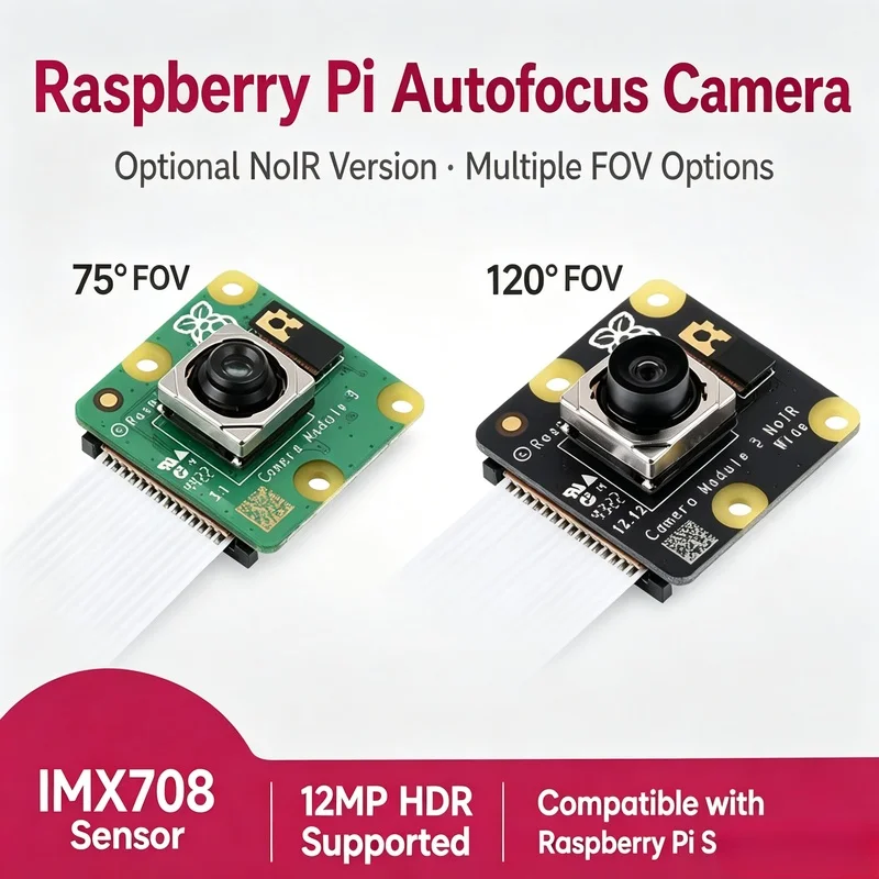 라즈베리 파이 카메라 모듈 3 공식 자동 카메라 모듈 12MP 고해상도 IMX708 75 ° /120 °   IR/FOV