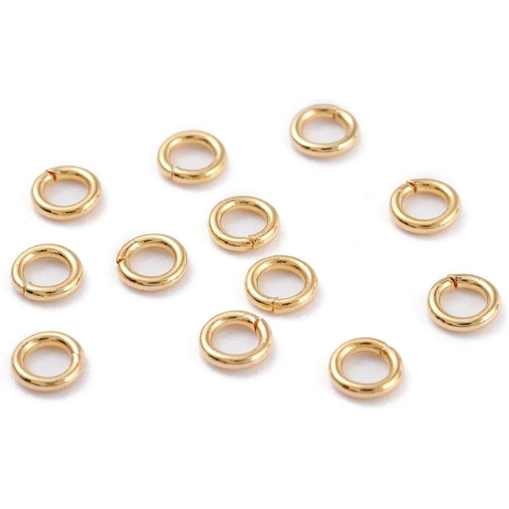50 pc 304 Stainless Steel Jump Rings Open Jump Rings Real 18K Gold Plated 18 Gauge 5x1.0mm Inner Diameter: 3mm