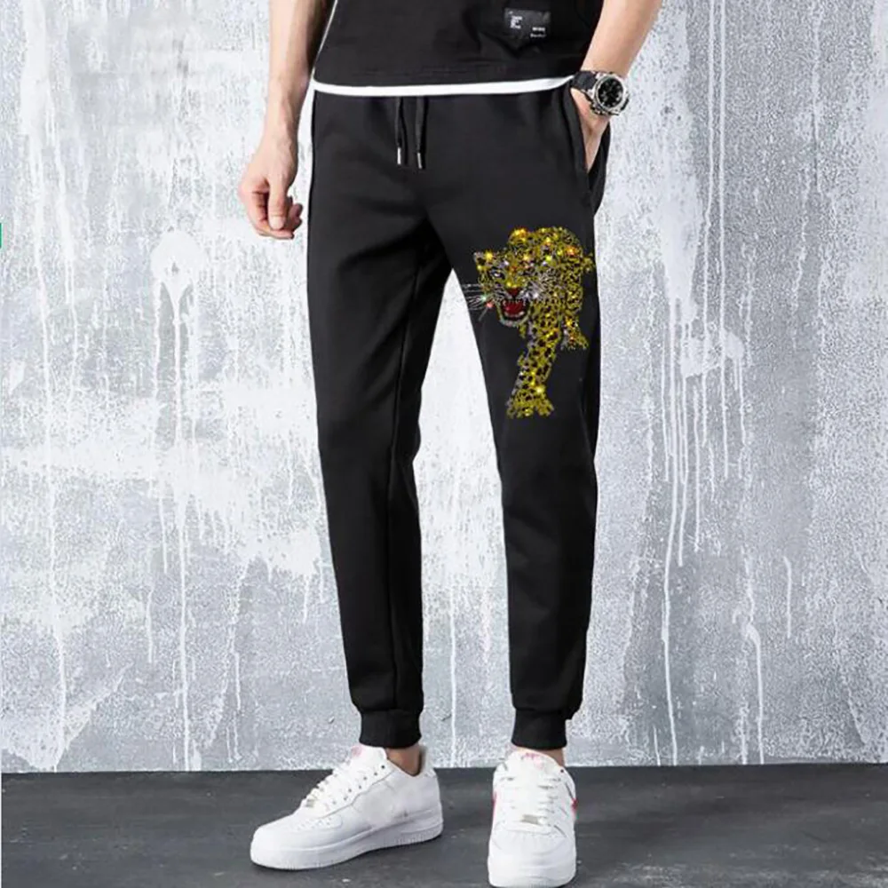 

Rhinestones Men's Shirt Long pants Casual Shirts Streetwear Social Party Male Clothing pants 014