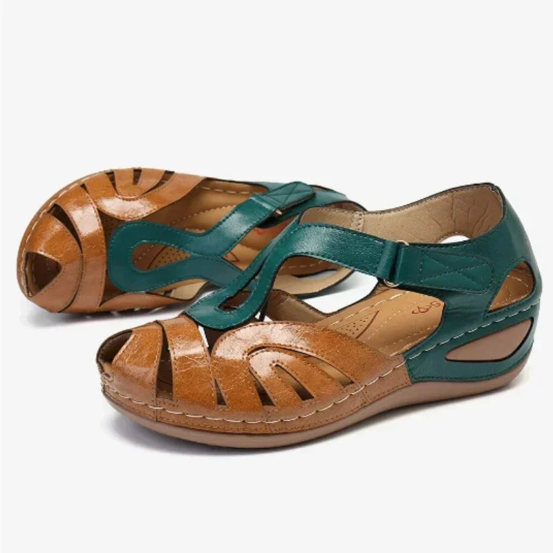 Sandalias con hebilla cruzada para Mujer, zapatos De tacón con cabeza redonda, estilo Retro europeo y americano, novedad De verano