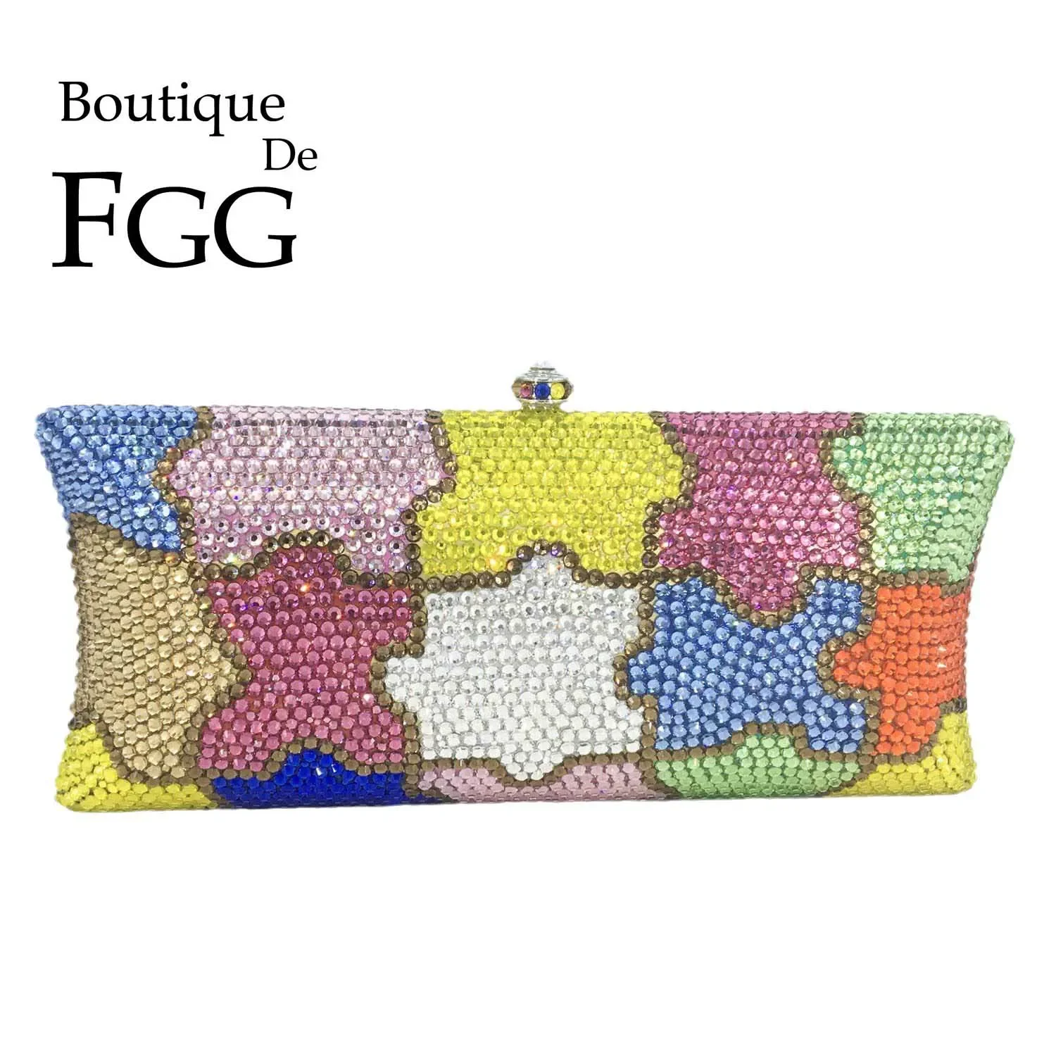 

Boutique De FGG (in stock) Women Crystal Evening Bags Party Gala Dinner Ladies Puzzle Rhinestone Clutch Handbags and Purses