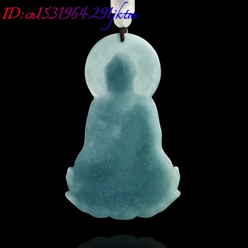 Natural Burmese Jadeite Buddha Pendant Necklace Fashion Real Jade Gemstone Jewelry Luxury Talismans Accessories Gifts for Women - view 4