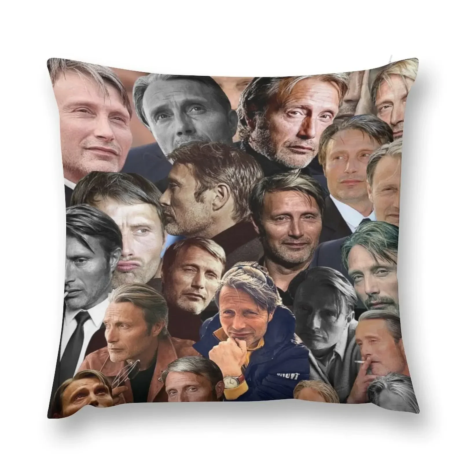 

mads mikkelsen photo collage Throw Pillow Pillow Covers Decorative Decorative Cushions pillow