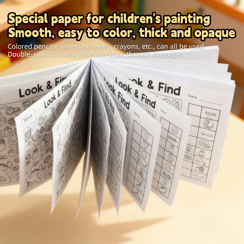 Look and Find fun coloring book,Search for Items Game Enhance Visual Perception develop observation and concentration skills