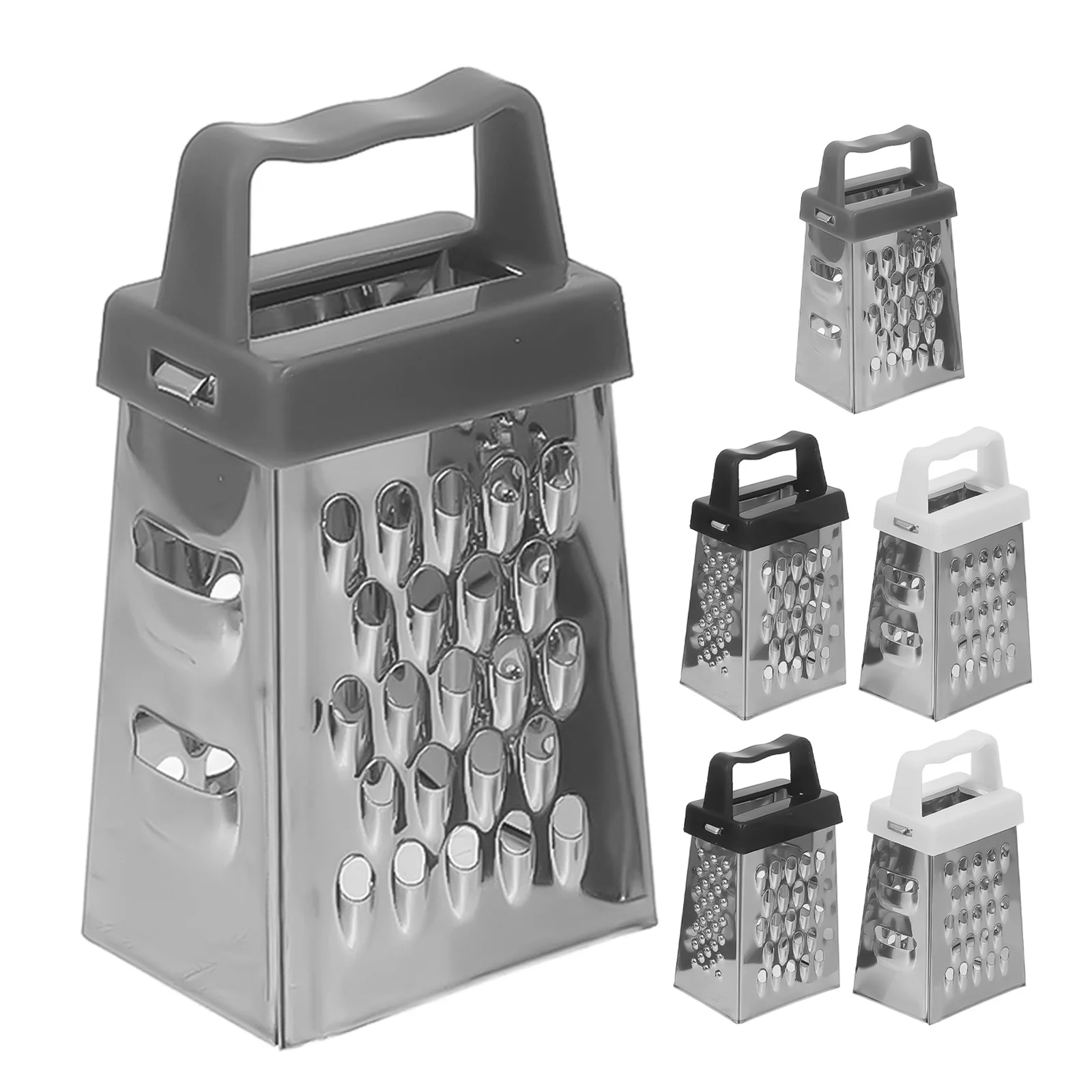 

6Pcs Mini Cheese Grater Stainless Steel Compact 4-Sided Handheld Kitchen Tool for Grating Vegetables Fruits Garlic Ginger and