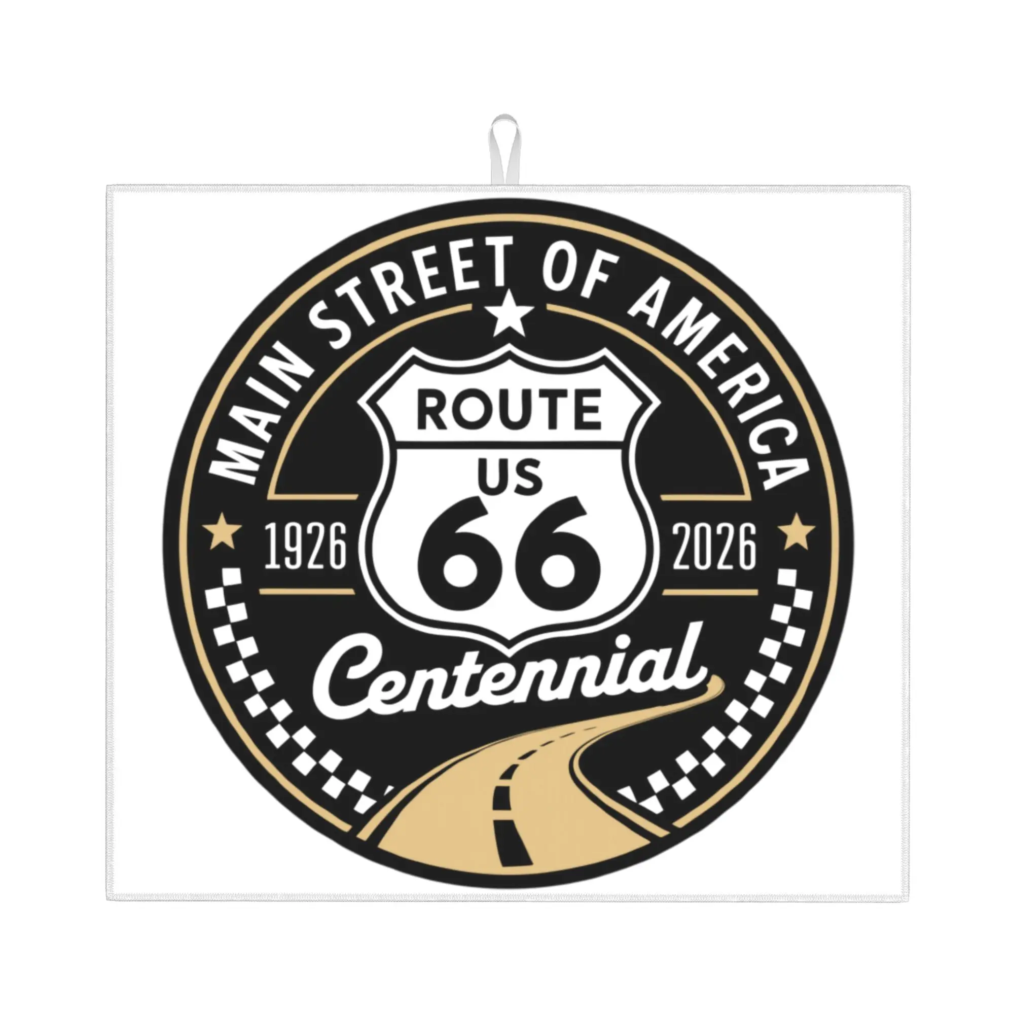 Drying Mat For Kitchen Route 66 Motorcycle Tour Barware Tableware Oil Proof Reusable  Washable Kitchen Sink Drying Pad