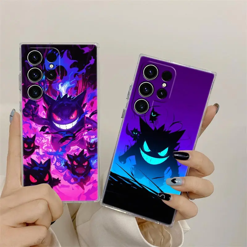 Прозрачный чехол Gengar Ghost Pocket Monster Anime для Samsung Galaxy S25 S24 S23 Ultra S20 S21 FE S22 Plus A56 A55 A26 5G Чехол для телефона