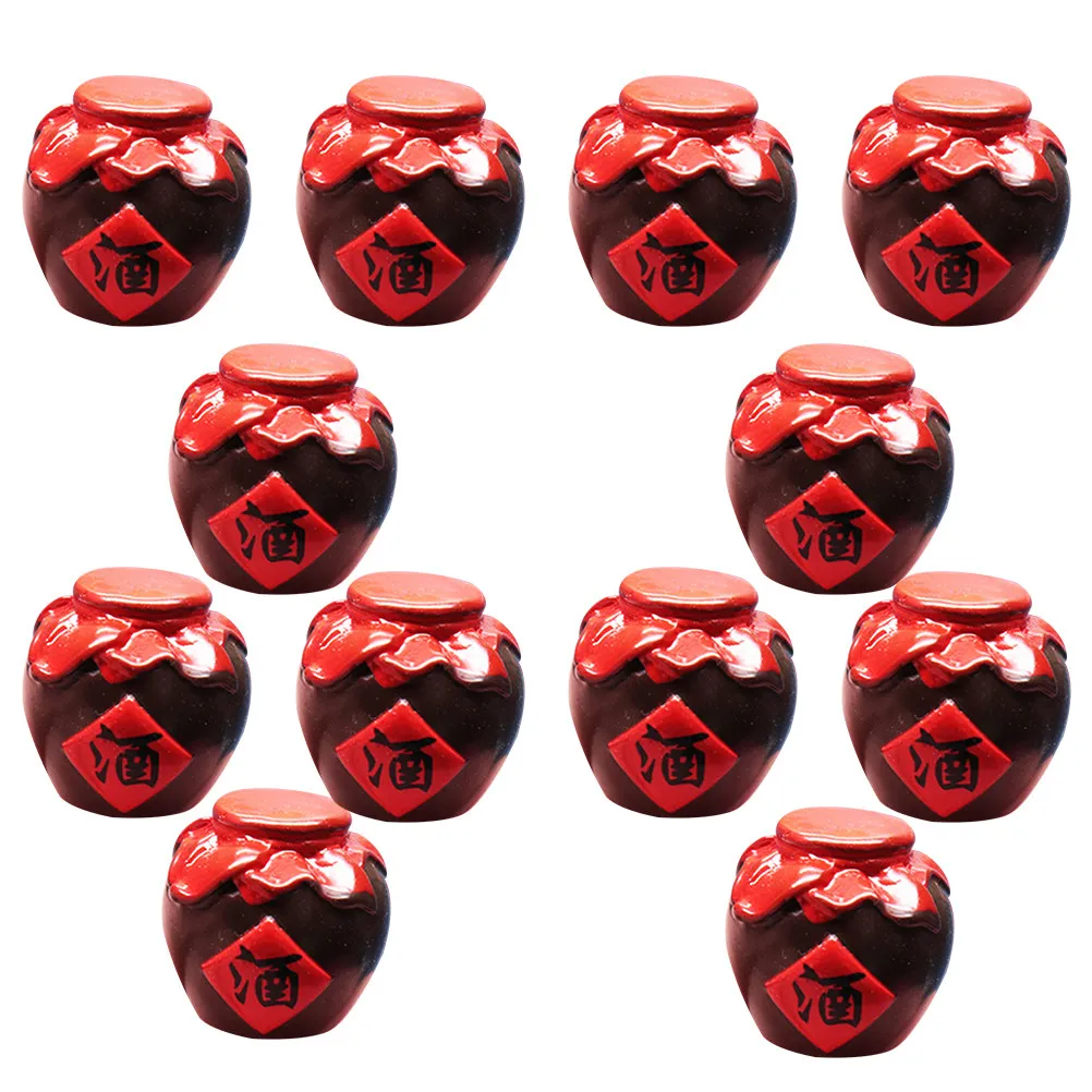 

12Pcs Mini House Accessory Miniature Wine Jars Retro Styled Small Kitchen Decoration Micro Landscape Prop Miniature Scene