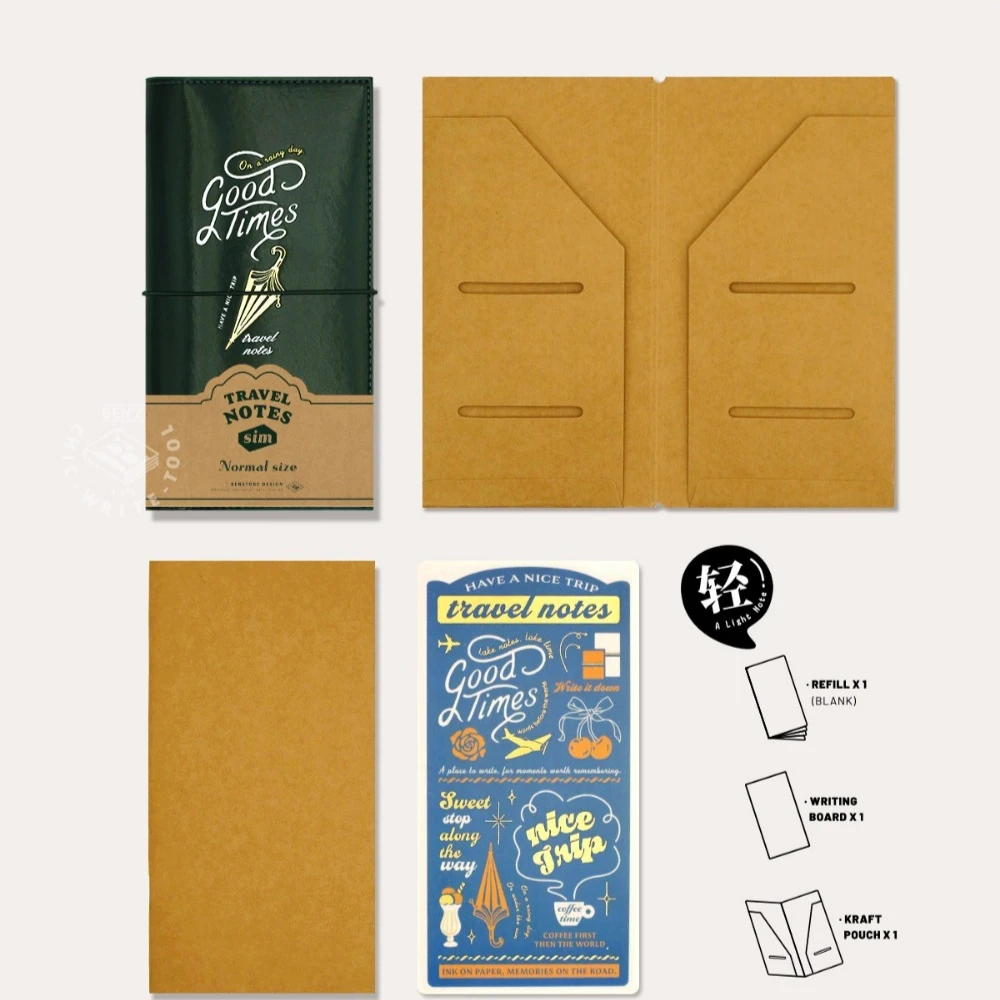 Fromthenon Retro TN Gezgin Defteri Ultra Hafif Taşınabilir Yeniden Doldurulabilir Seyahat Günlüğü Elastik Bantlı PU Deri Defter