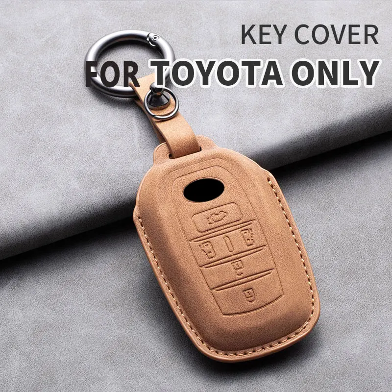 Leather Car Remote Key Case Cover For Toyota Camry CHR Corolla RAV4 Avalon Land Cruiser Allion Highlander CR-V Breeze Accessorie