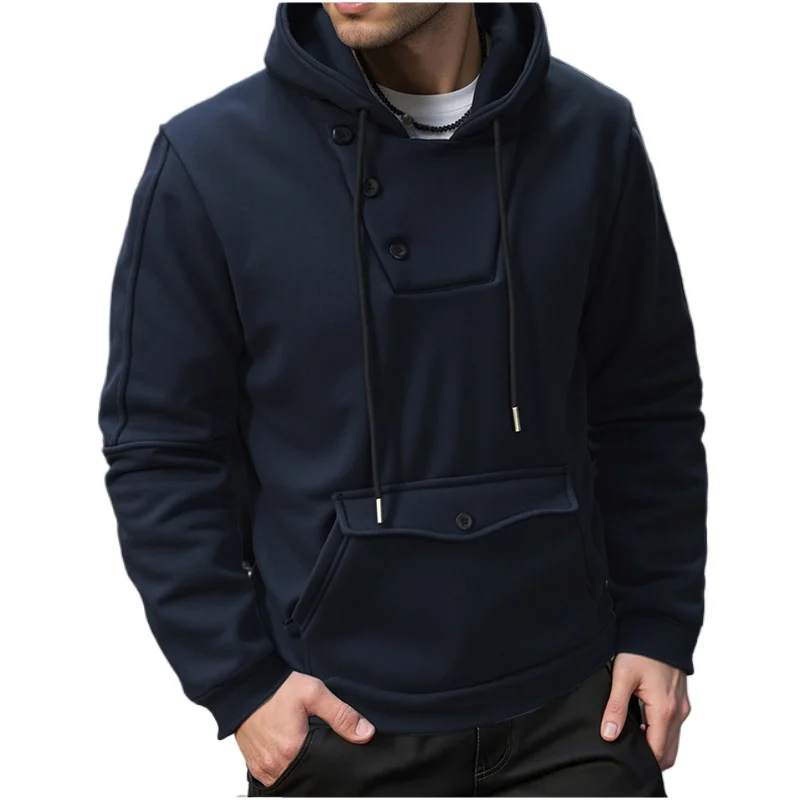 

Мужские толстовки с капюшоном на молнии, повседневные, с большими карманами