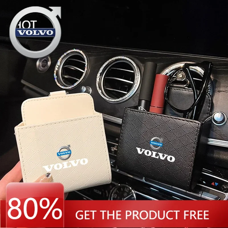 Emblems 2026 Nuevo Estuche Organizador para Salida de Aire de Coche Volvo, Bolsa de Almacenamiento para Gafas y Llaves para Volvo XC90 V90 V60 XC60 V40 EC40 EX40 S80 S60