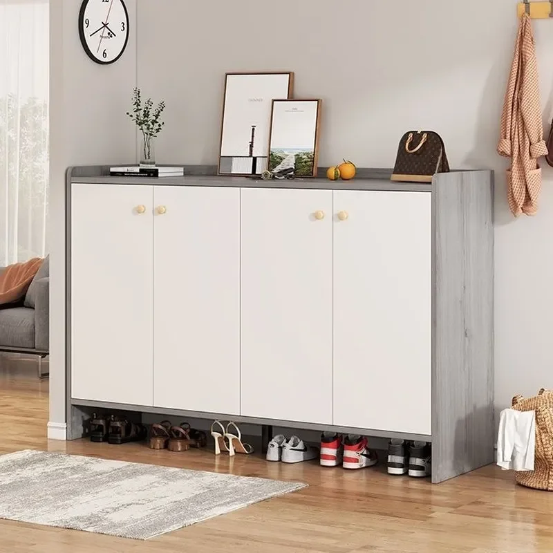 for Ultra-thin Tipping Bucket Shoe Cabinet Entrance Door Cabinet Household Nordic Log Style Space-saving Small Apartment Shoe