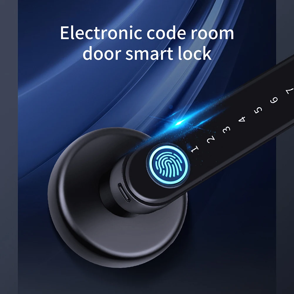 Top Super Security Fingerprint Door Lock Smart Keyless Entry Biometric Keypad Password Lever Handle Lock App Control Electric